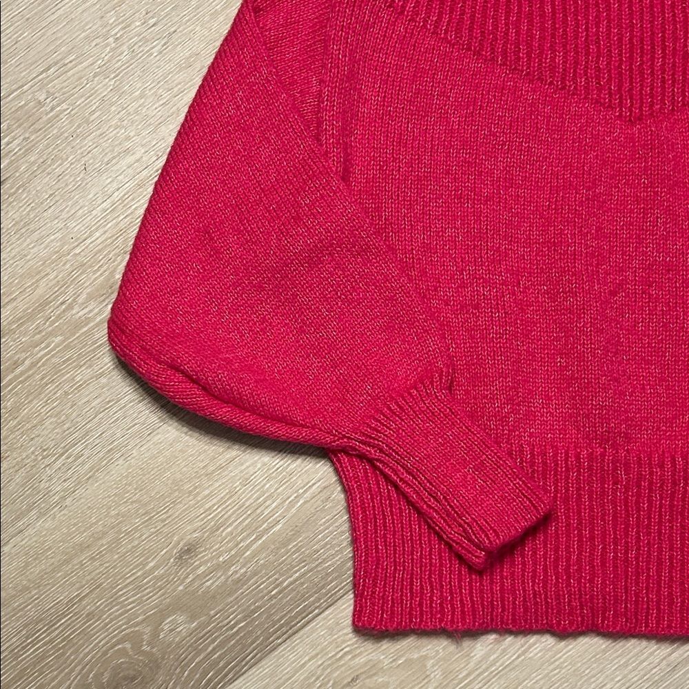 Zenana Mock Neck Balloon Sleeve Pink Sweater - Picture 4 of 8